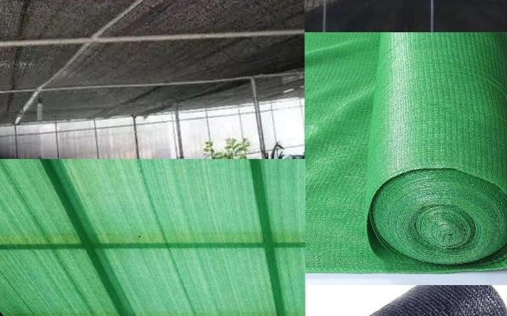 New, high-quality coloured agricultural shade net rolls ready for installation.